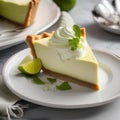 A slice of key lime pie with a dollop of whipped cream4