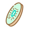 slice kiwi fresh color icon vector illustration