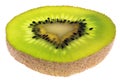 Slice of kiwi fruit from an angle Royalty Free Stock Photo