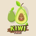 Slice kiwi fruit . character - Royalty Free Stock Photo