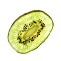 Slice kiwi fruit isolated on white Royalty Free Stock Photo