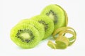 Slice kiwi fruit on white background Royalty Free Stock Photo