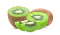 Slice kiwi fruit on white background Royalty Free Stock Photo