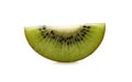 Slice of kiwi on the white background