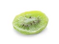 Slice of kiwi on white background. Dried fruit Royalty Free Stock Photo