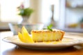 slice of lemon cake with limoncello drizzle Royalty Free Stock Photo