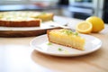 slice of lemon cake with limoncello drizzle Royalty Free Stock Photo
