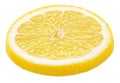 Slice of lemon citrus fruit isolated on white Royalty Free Stock Photo