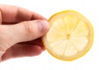 Slice of lemon hand