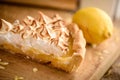 Slice of lemon meringue pie Royalty Free Stock Photo