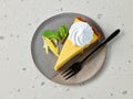 Slice of lemon tart Royalty Free Stock Photo