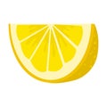 Slice of lemon vector icon.Cartoon vector icon isolated on white background slice of lemon. Royalty Free Stock Photo