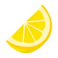 Slice of lemon vector icon.Cartoon vector icon isolated on white background slice of lemon. Royalty Free Stock Photo