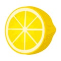 Slice of lemon vector icon.Cartoon vector icon isolated on white background slice of lemon. Royalty Free Stock Photo