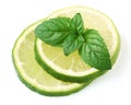 Slice of lime with mint