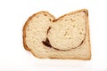 Slice of loaf bread on an isolated white background Royalty Free Stock Photo