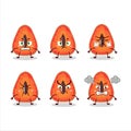 Slice of mamey cartoon character with various angry expressions Royalty Free Stock Photo