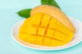 Slice mango fruit, Thai fruit Royalty Free Stock Photo