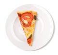Slice of margarita pizza Royalty Free Stock Photo