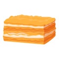 Slice meal cake icon cartoon vector. Napoleon food Royalty Free Stock Photo