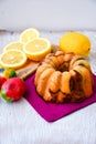 Bundt easter lemon cake Royalty Free Stock Photo