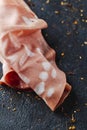 a slice of mortadella Royalty Free Stock Photo