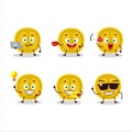 Slice of nance cartoon character with various types of business emoticons