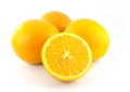 Slice navel seedless orange fruite