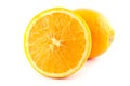 Slice navel seedless orange fruite