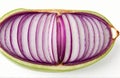 Slice onion, cut out on white background