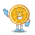 slice orange emoticon cartoon illustration isolated on white character design Vector Illustration Isolated.