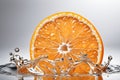 Slice orange fruit Floating in water Royalty Free Stock Photo