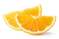 Slice of orange fruit isolated on white background. Clipping path. Full depth of field Royalty Free Stock Photo