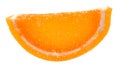 A slice of orange from marmalade is isolated on a white background Royalty Free Stock Photo