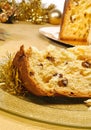 Slice panettone, closeup Royalty Free Stock Photo