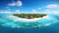 A Slice of Paradise: Unforgettable Vacation Amidst Pristine Beach, Clear Waters, and Blue Skies Royalty Free Stock Photo