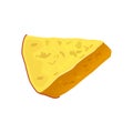 Slice of parmesan cheese, vector icon or clipart.