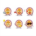 Slice of passion fruit cartoon character with various types of business emoticons