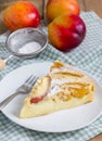 Slice of peach clafoutis