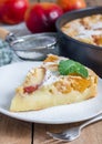 Slice of peach clafoutis