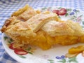 Slice of peach pie