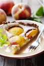 Slice of peach tart Royalty Free Stock Photo