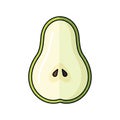 Slice of a pear illustrated with Royalty Free Stock Photo