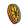 slice peel ripe orange color icon vector illustration