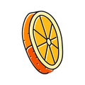 slice peel ripe orange color icon vector illustration