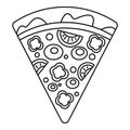 Slice pepper pizza icon, outline style