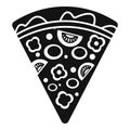 Slice pepper pizza icon, simple style