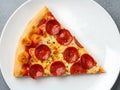 Slice Of Pepperoni Pizza On White Plate Royalty Free Stock Photo