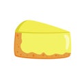 Slice of pie. Slice of cheesecake on white background. Vector flat illustration of piece of cake