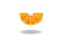 Slice piece orange fruit on white background